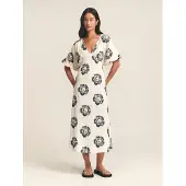 St MRLO Robe 'Palm' bleu marine / blanc cassé