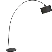 QAZQA Lampadaire moderne en arche noir avec WiFi G95 - Vinossa