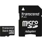 Transcend Premium - Carte mémoire flash (adaptateur microSDHC/SD inclus) - 8 Go - classe 10 - 133x - microSDHC