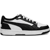 Puma Rebound-L Jr : Chaussures pour enfants, modèle pour garçons, chaussures basses à lacets, couleur blanche, style décontracté
