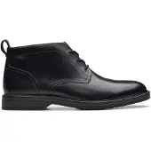 Clarks Boots Aldwin Chukka, cuir lisse, noir, homme