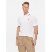 HUGO T-Shirt rouge feu / noir / blanc cassé