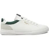 Pepe Jeans Baskets basses 'KENTON COURT' gris clair / vert foncé / blanc