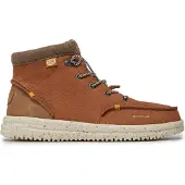 HEY DUDE Bottines en cuir marron à lacets, marque , modèle Bradley, pour un style décontracté