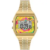 Adidas Montre digitale bleu clair / jaune / or / vert clair / fuchsia