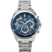 Casio Edifice EFR-552D-2AVUEF Montre Chronographe Homme Cadran Bleu Bracelet Acier Inoxydable 47mm 10 Bar