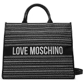 Love Moschino Femmes, Sac à main, Sac à main en toile et similicuir, Noir