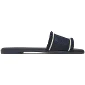 Tommy Hilfiger Sandales En Toile À Bords Effilochés Fringe Canvas Flat Sandal/Space Blue - 38