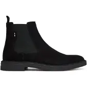 BOSS pour homme. 50552528 Bottines en cuir Calev noires (46), Plat, Aucun, Casuel