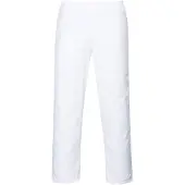 Portwest Vêtements de travail : pantalon blanc à enfiler, style boulanger, taille XXL
