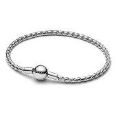 Pandora Bracelet chaîne à fermoir rond et aile, (18 cm, Argent, Argent massif)