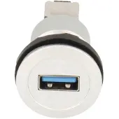 Schlegel Prises USB 2.0 femelles, montage encastré RRJ USB3 AB Contenu : 1 pc., Câble + prise électronique, Argent