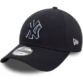 New Era Casquette unisexe à visière plate des New York Yankees, 9Forty, bleu marine