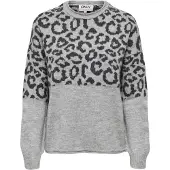 ONLY Pull-over 'ONLJADE' gris chiné / noir