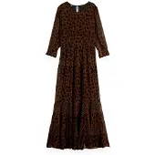 Scotch & Soda Ufu00977t 3/4 Sleeve Long Dress Marron 36 Femme