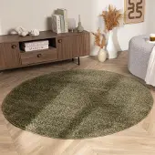 NATURL. Tapis rond à poils longs – Wish Vert | Ø 230cm | Rond | Pile haute