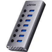 UNITEK Hub Usb-A 7-En-1 Avec Interrupteurs