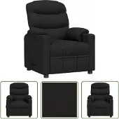 The Living Store Fauteuil relax noir tissu