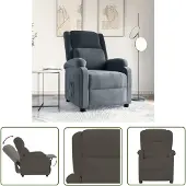 The Living Store fauteuil inclinable en velours gris foncé