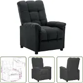 The Living Store Fauteuil relax gris foncé Tissu