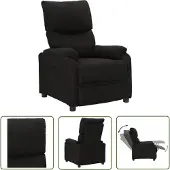 The Living Store Fauteuil relax noir tissu