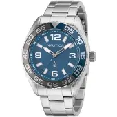 Nautica Napfws307 44mm 5atm Quartz Analogical Watch Argenté Homme