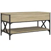 vidaXL Table basse chêne Sonoma 100x50x50 cm bois composite et métal