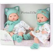Perletti Pitus Twins S Doll 40 Cm Vert Enfants