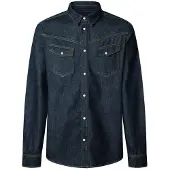 Pepe Jeans pour homme. PM3090809 Chemise Western Rinse marine (XXL), Casuel, Coton, Manche longue