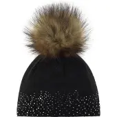 Eisbar Femmes, Bonnet, Femmes Nalin Lux Crystal, Noir, (Taille unique)