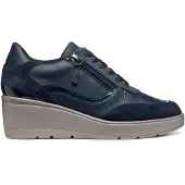 Geox Baskets à talon compensé à fermeture éclair femmes - Marine