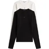 Tommy Hilfiger T-shirt 'Essential' noir / blanc