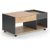 Vicco Table basse Maik Chêne doré/anthracite 110x60cm avec tiroir, Model 55568