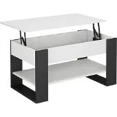 Vicco Table basse Lifto blanc/anthracite 92x51cm avec fonction de levage, Model 55943