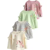 Next T-Shirt beige clair / menthe / rose ancienne / blanc naturel