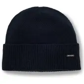 BOSS Bonnet en maille de cachemire avec plaquette logo métallique