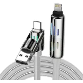 BlitzWolf 4W1 Usb-C/Usb-A To Usb-C/Lightning Cable Bw-Hdc6 1.2M 240W Rgb (Grey)