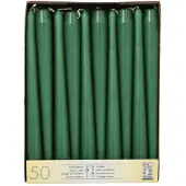 Papstar Bougies chandelier, 22 mm, vert foncé, paquet de 50 Diamètre : 22 mm, hauteur : 250 mm, durée de (50 pcs)