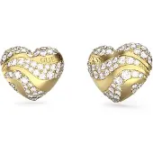 GUESS Boucles d'oreilles plaquées or étincelantes avec zircons Dans mon coeur JUBE04504JWYGT/U, (Plaqué or)