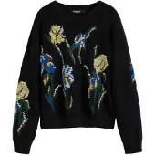 Desigual Pull-over mélange de couleurs / noir