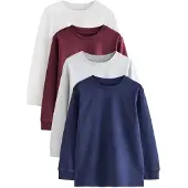 Next T-Shirt bleu nuit / gris clair / lie de vin / blanc