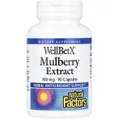 Natural Factors , WellBetX, Extrait de Mûrier, 100 mg, 90 Capsules