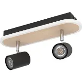 Eglo LED Plafonnier Rimbocchi 2x6W, 1500 lm, 3000K, ww, noir