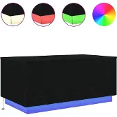 vidaXL Table basse avec lampes LED noir aspect chêne 90x50x40 cm