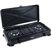 Promis Kg200c Portable Gas Hob 2 Burners Bleu