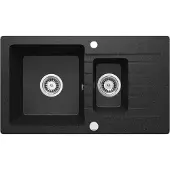 Deante Zqz_2513 1.5 Bowl Granite Sink With Drainer Argenté