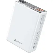 WEKOME WP-27 Tint Series - Banque d'énergie 10000 mAh charge super rapide USB-C PD 20 W + 2x USB-A QC3.0 22,5 W (Blanc)