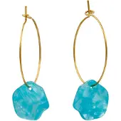 Fräulein Wunder Boucles d'oreilles 'Acetat Creolen Alice' turquoise