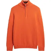 Superdry pour homme. M6110648A Pull Henley Cotton Classics orange (S), Casuel, Coton, Manche longue
