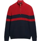 Superdry Pull-over marine / rouge foncé
